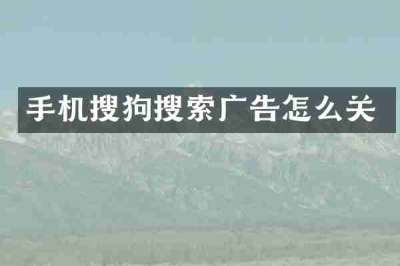 手机搜狗搜索广告怎么关