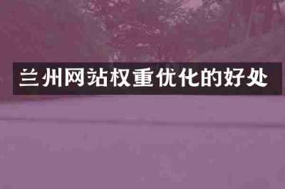 兰州网站权重优化的好处