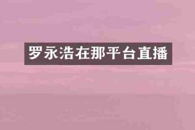 罗永浩在那平台直播