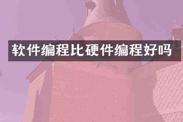 软件编程比硬件编程好吗