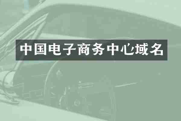 中国电子商务中心域名