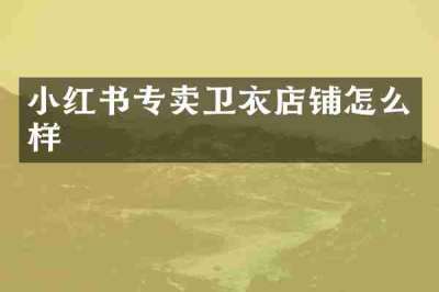 小红书专卖卫衣店铺怎么样