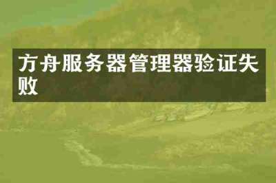 方舟服务器管理器验证失败