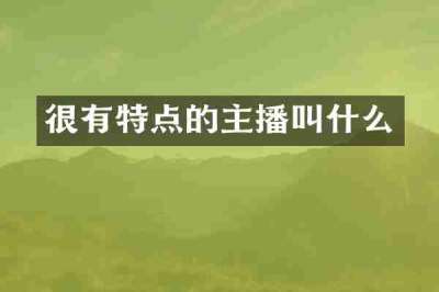 很有特点的主播叫什么
