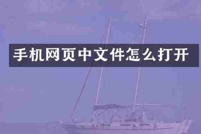 手机网页中文件怎么打开