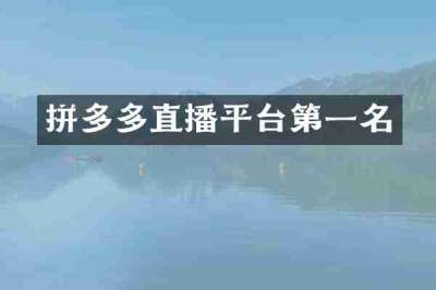拼多多直播平台第一名