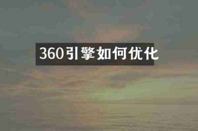 360引擎如何优化