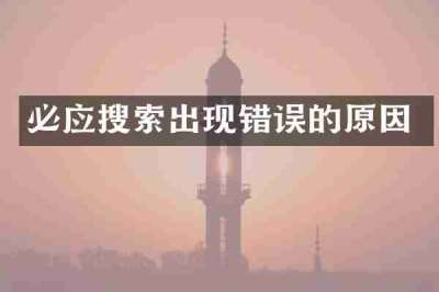 必应搜索出现错误的原因
