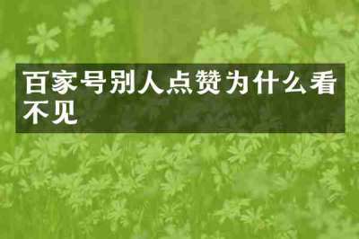 百家号别人点赞为什么看不见