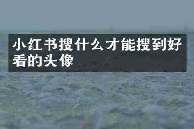 小红书搜什么才能搜到好看的头像
