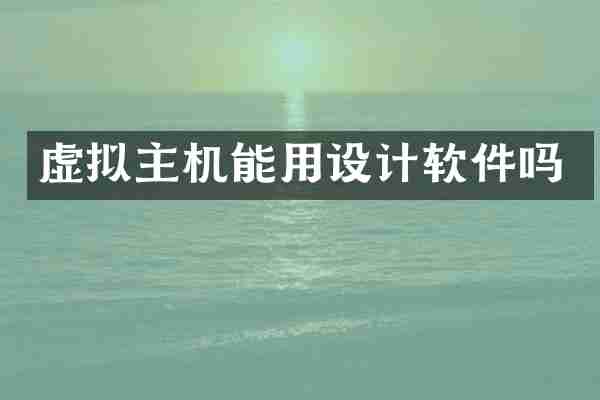 虚拟主机能用设计软件吗
