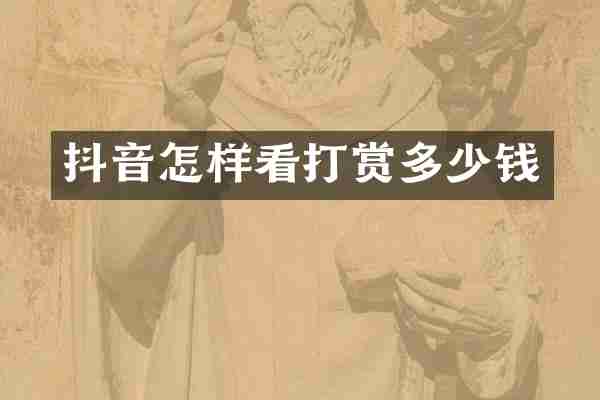 抖音怎样看打赏多少钱