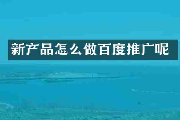 新产品怎么做百度推广呢