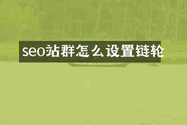 seo站群怎么设置链轮