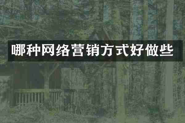 哪种网络营销方式好做些