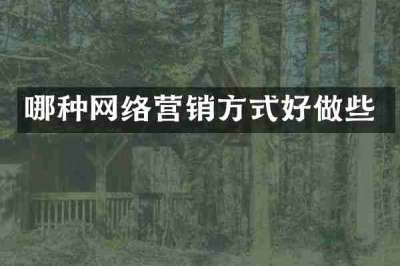 哪种网络营销方式好做些