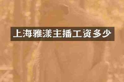 上海雅漾主播工资多少