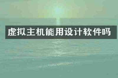 虚拟主机能用设计软件吗