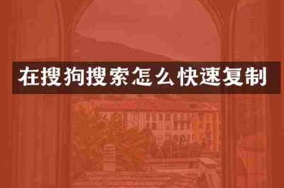 在搜狗搜索怎么快速复制