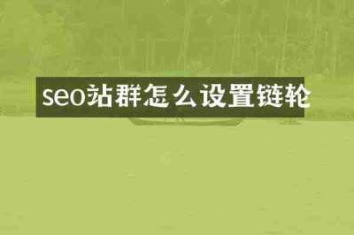 seo站群怎么设置链轮