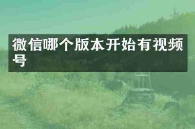 微信哪个版本开始有视频号