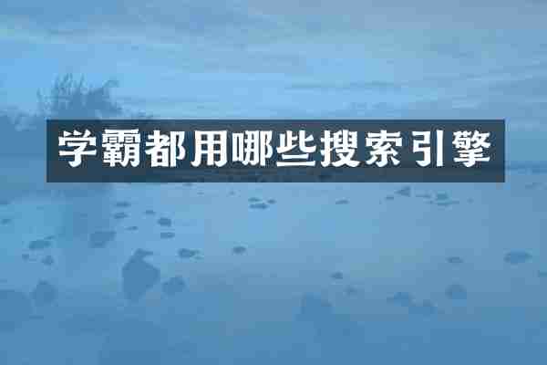 学霸都用哪些搜索引擎