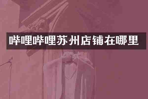 哔哩哔哩苏州店铺在哪里