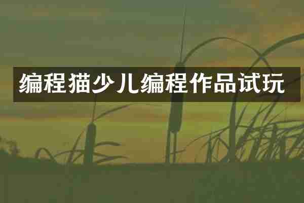 编程猫少儿编程作品试玩