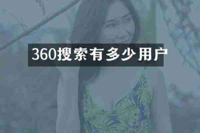 360搜索有多少用户