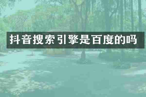 抖音搜索引擎是百度的吗