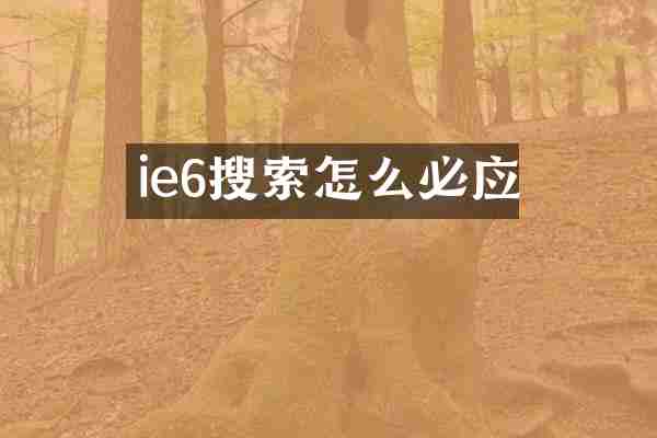 ie6搜索怎么必应