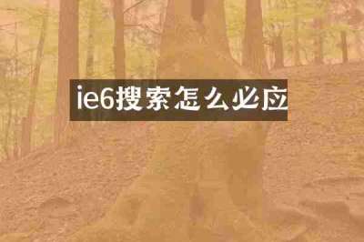ie6搜索怎么必应