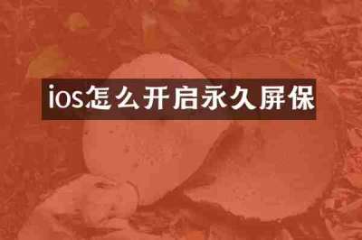 ios怎么开启永久屏保