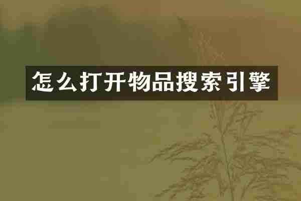 怎么打开物品搜索引擎
