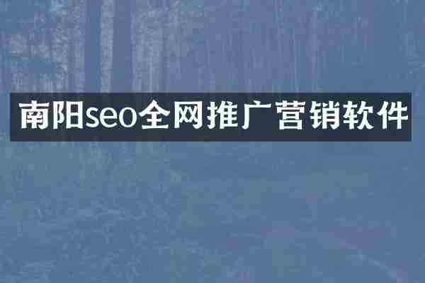 南阳seo全网推广营销软件