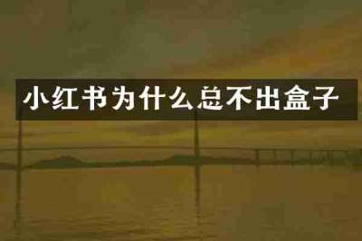 小红书为什么总不出盒子