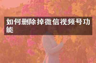 如何删除掉微信视频号功能