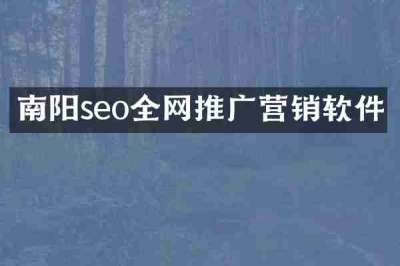 南阳seo全网推广营销软件