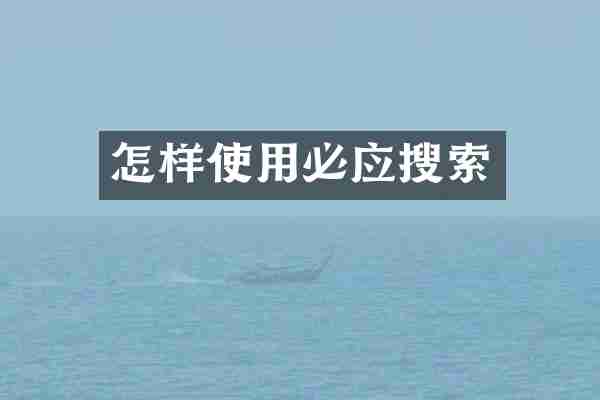 怎样使用必应搜索