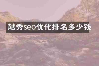 越秀seo优化排名多少钱