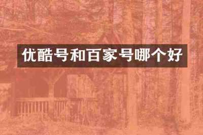 优酷号和百家号哪个好