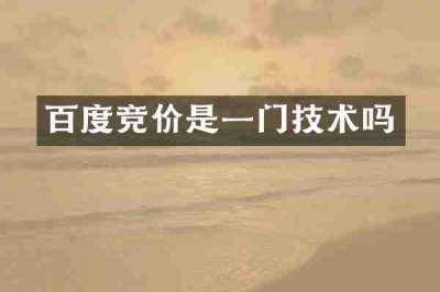百度竞价是一门技术吗