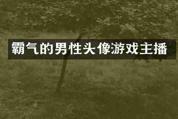 霸气的男性头像游戏主播