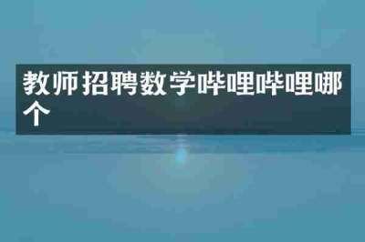 教师招聘数学哔哩哔哩哪个