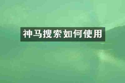 神马搜索如何使用