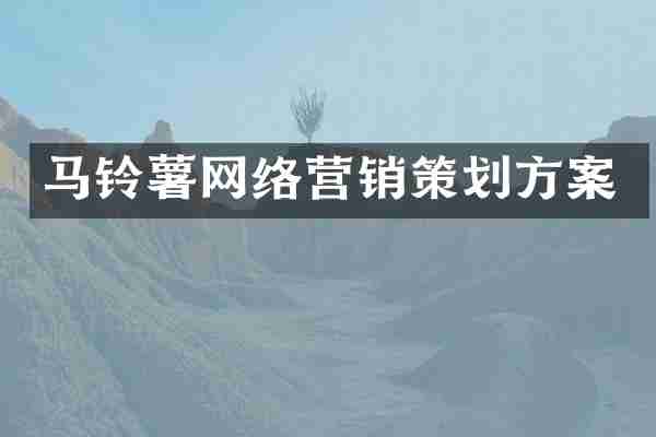 马铃薯网络营销策划方案