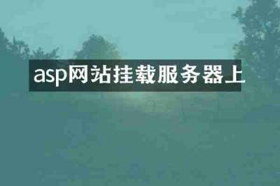 asp网站挂载服务器上