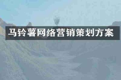 马铃薯网络营销策划方案