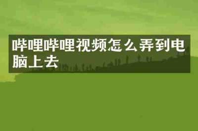 哔哩哔哩视频怎么弄到电脑上去