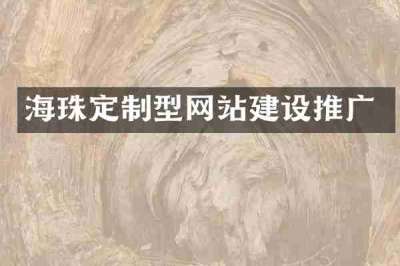 海珠定制型网站建设推广